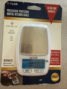 Taylor White and Silver Digital Kitchen Scale